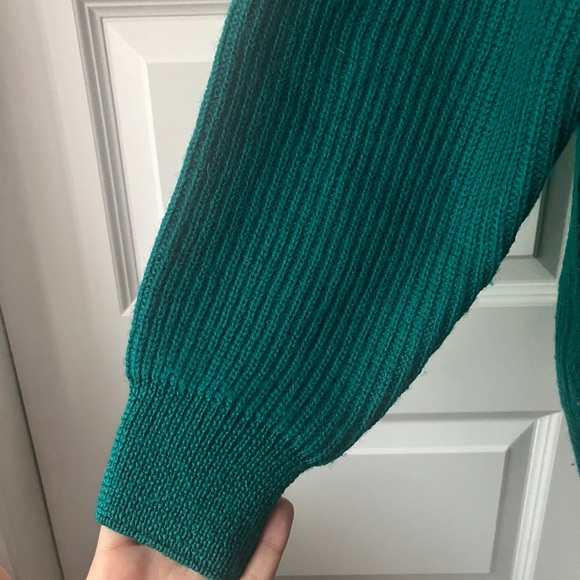 Vintage 100% Wool Yves Saint Laurent Turquoise Pullover Sweater - Picture 2 of 7